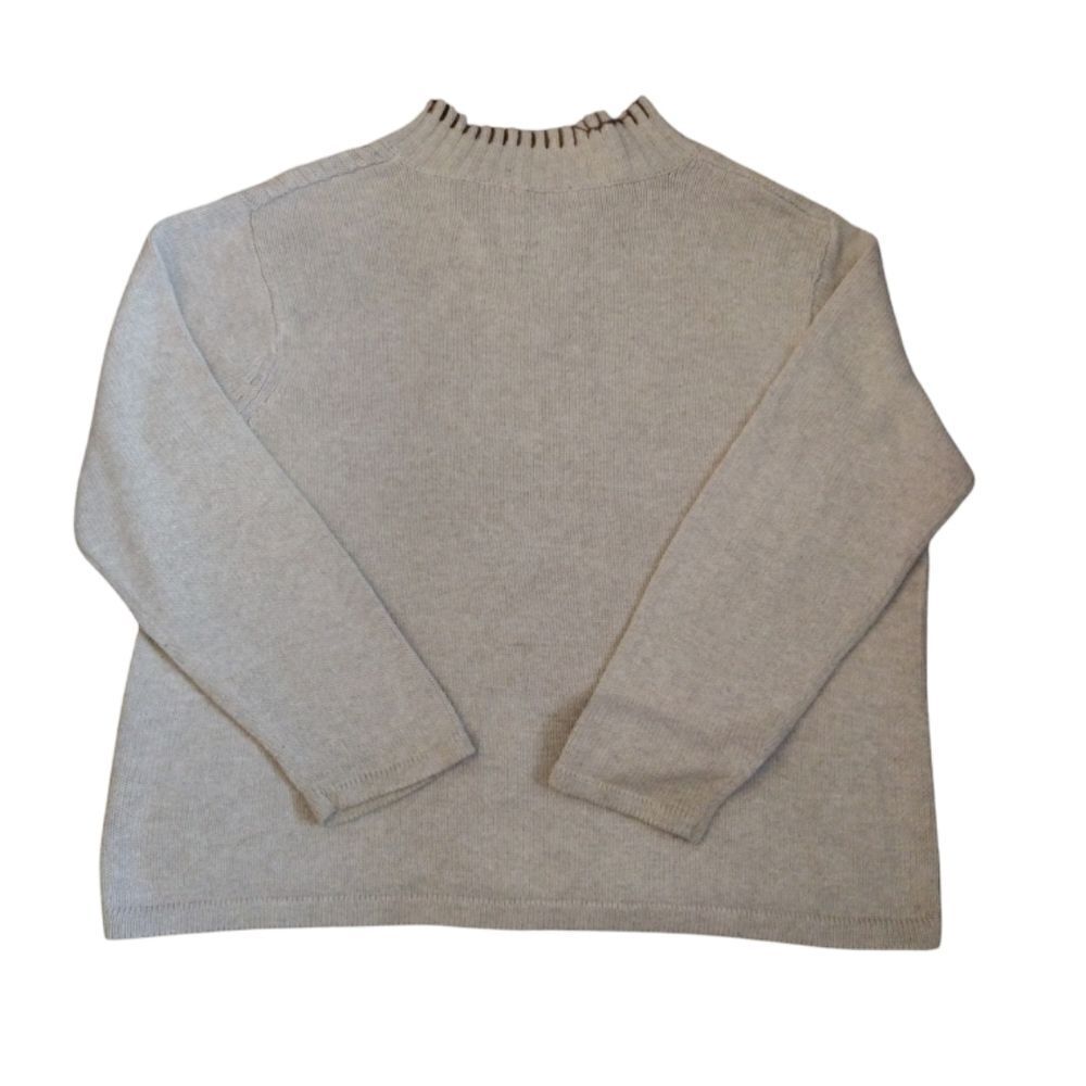 VTG 90s Beige Ugly Christmas Embroidered Quarter Zip Sweater 2X - Picture 12 of 15